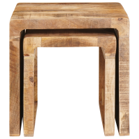Produktbild för Satsbord 2 pcs Brun 46 x 40 x 46 cm Massivt mangoträ
