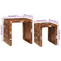 Produktbild för Satsbord 2 pcs Brun 46 x 40 x 46 cm Solid återvunnen trä