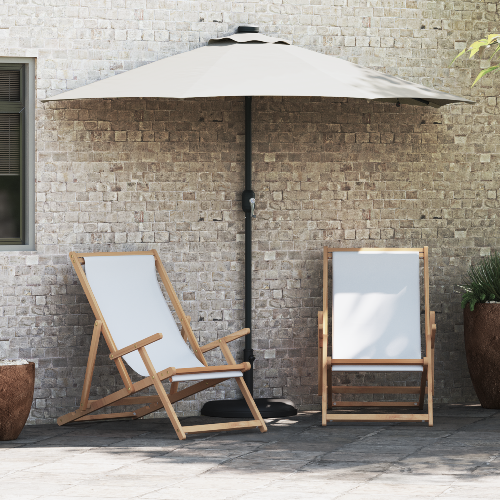 Produktbild för Trädgårdsparasol Sand 294 x 150 x 223 cm Polyester och Stål
