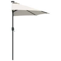 Produktbild för Trädgårdsparasol Sand 294 x 150 x 223 cm Polyester och Stål