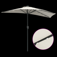 Produktbild för Trädgårdsparasol Sand 294 x 150 x 223 cm Polyester och Stål