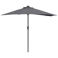 Produktbild för Trädgårdsparasol Antracit 294 x 150 x 223 cm Polyester och Stål