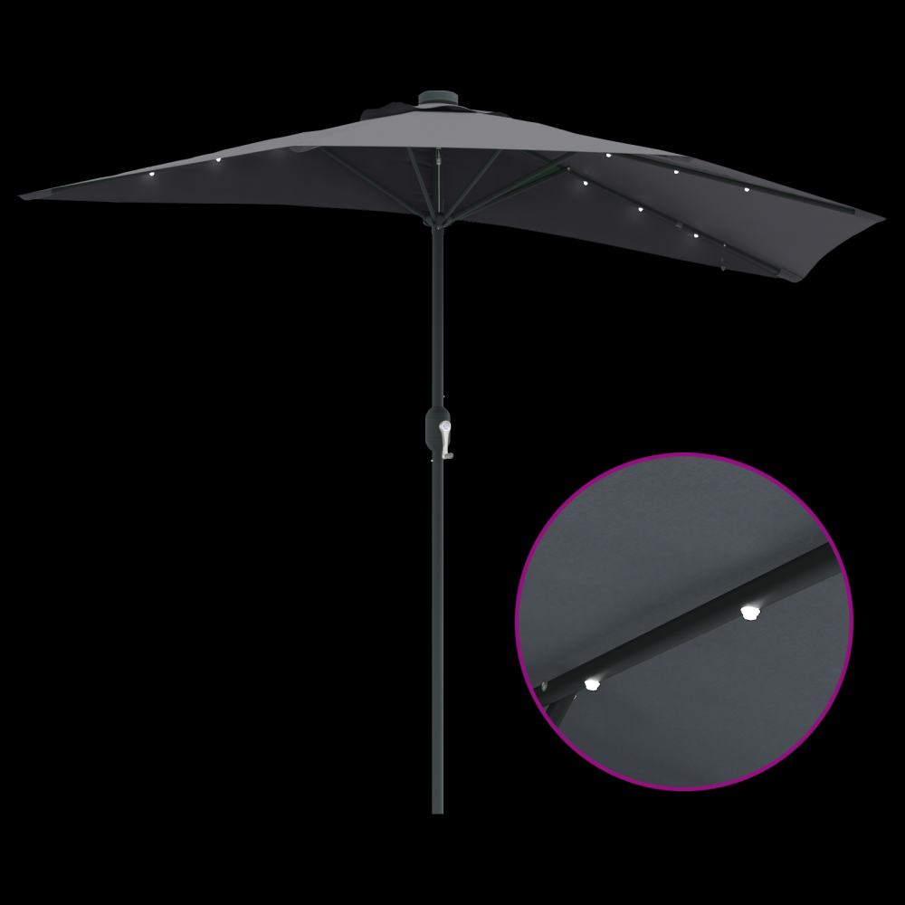 Produktbild för Trädgårdsparasol Antracit 294 x 150 x 223 cm Polyester och Stål
