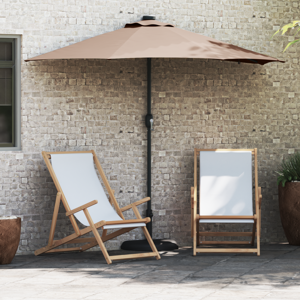Produktbild för Trädgårdsparasol Taupe 294 x 150 x 223 cm Polyester och Stål
