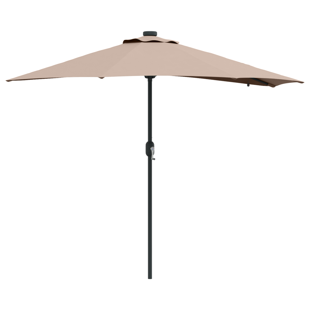 Produktbild för Trädgårdsparasol Taupe 294 x 150 x 223 cm Polyester och Stål