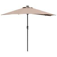 Produktbild för Trädgårdsparasol Taupe 294 x 150 x 223 cm Polyester och Stål