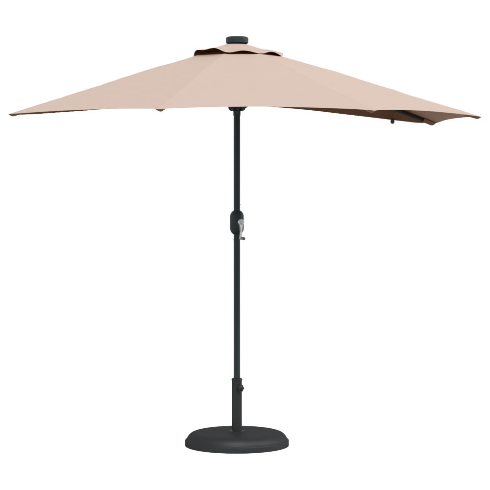 Produktbild för Trädgårdsparasol Taupe 294 x 150 x 223 cm Polyester och Stål
