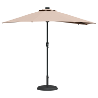 Produktbild för Trädgårdsparasol Taupe 294 x 150 x 223 cm Polyester och Stål