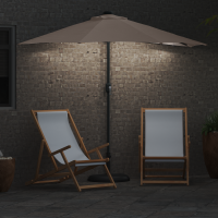 Produktbild för Trädgårdsparasol Taupe 294 x 150 x 223 cm Polyester och Stål
