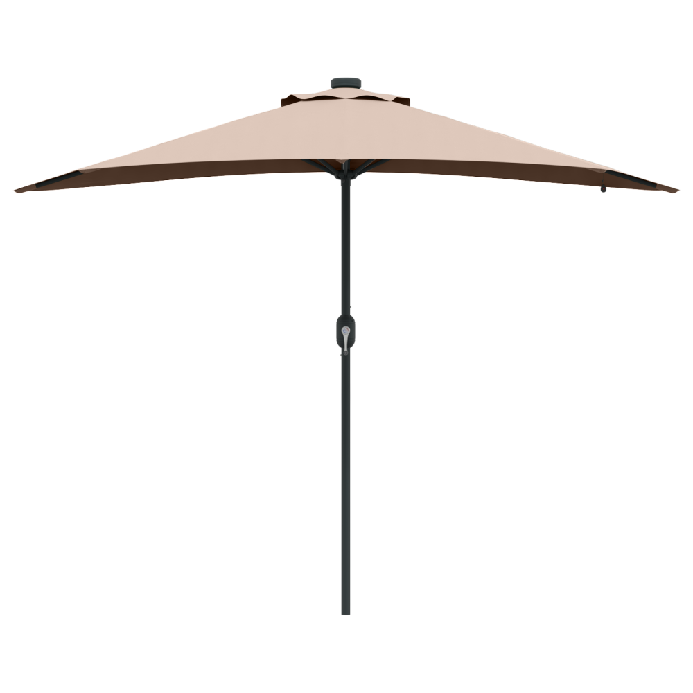 Produktbild för Trädgårdsparasol Taupe 294 x 150 x 223 cm Polyester och Stål