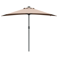 Produktbild för Trädgårdsparasol Taupe 294 x 150 x 223 cm Polyester och Stål