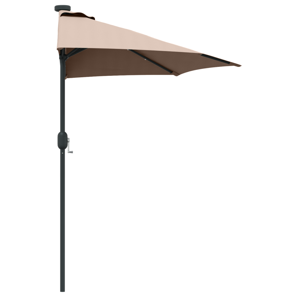 Produktbild för Trädgårdsparasol Taupe 294 x 150 x 223 cm Polyester och Stål