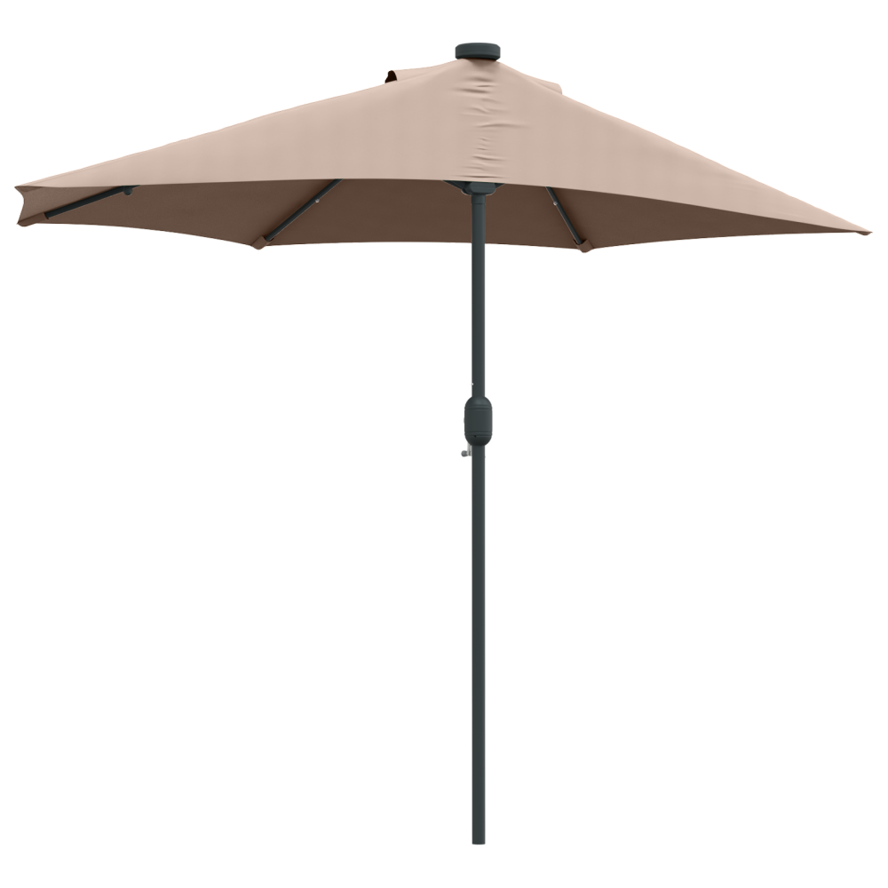 Produktbild för Trädgårdsparasol Taupe 294 x 150 x 223 cm Polyester och Stål