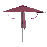 Produktbild för Trädgårdsparasol Bordeaux Röd 294 x 150 x 223 cm