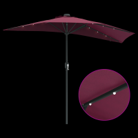 Produktbild för Trädgårdsparasol Bordeaux Röd 294 x 150 x 223 cm