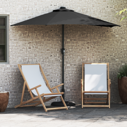 vidaXL Trädgårdsparasol Svart 294 x 150 x 223 cm Polyester och Stål