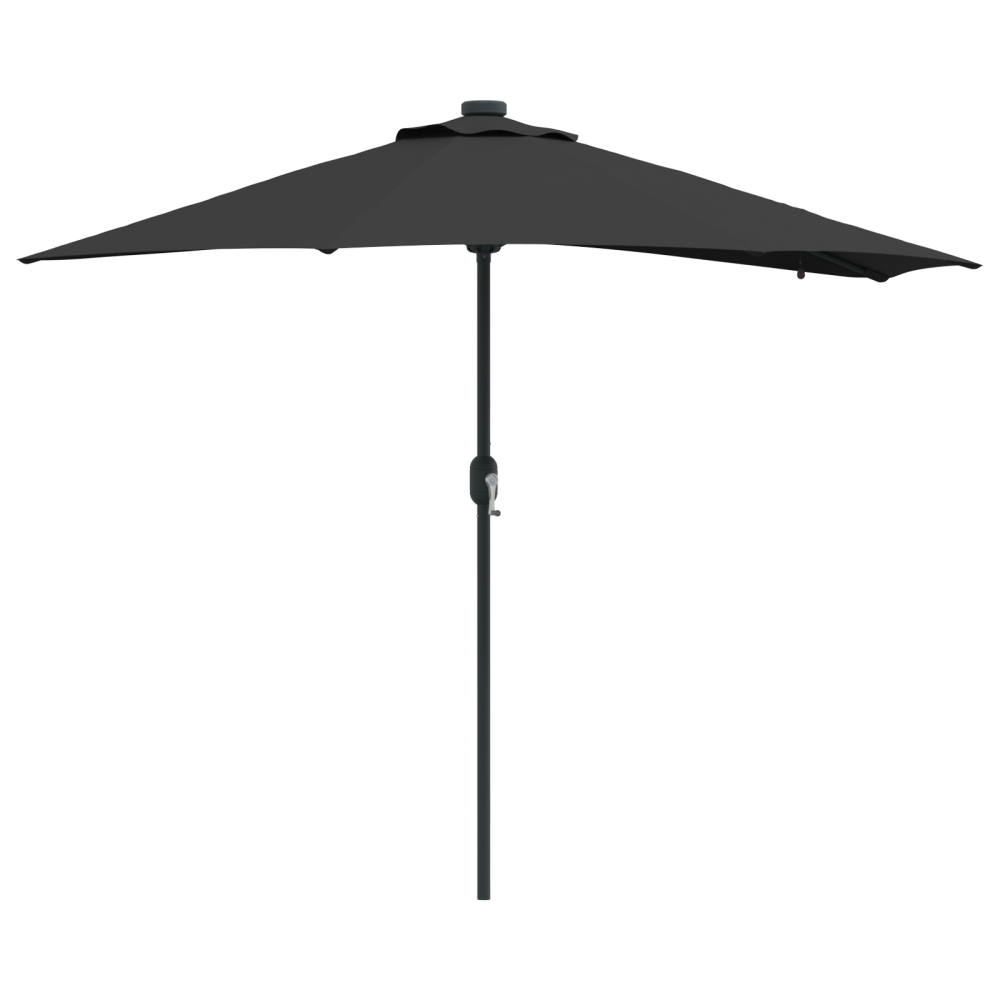 Produktbild för Trädgårdsparasol Svart 294 x 150 x 223 cm Polyester och Stål