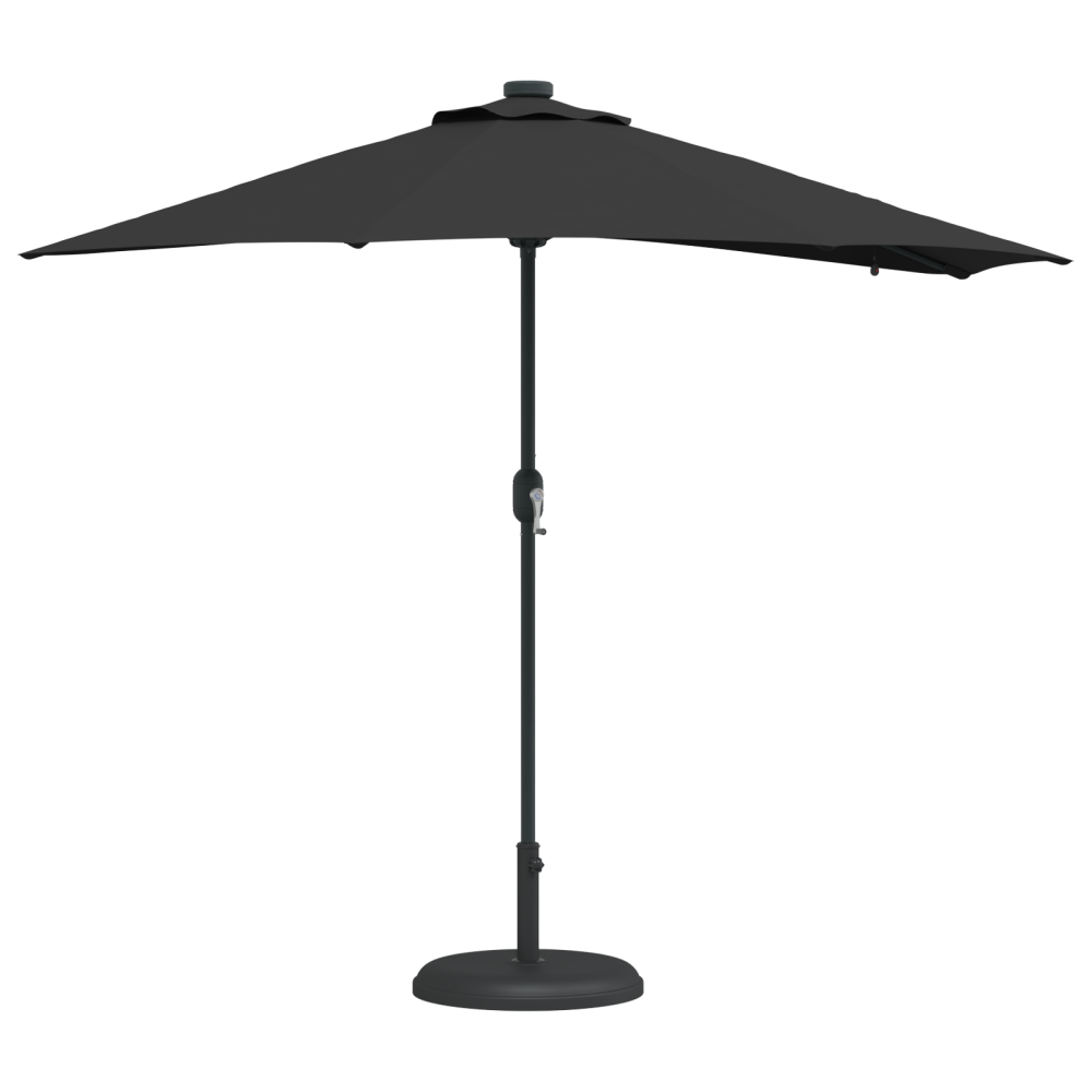 Produktbild för Trädgårdsparasol Svart 294 x 150 x 223 cm Polyester och Stål