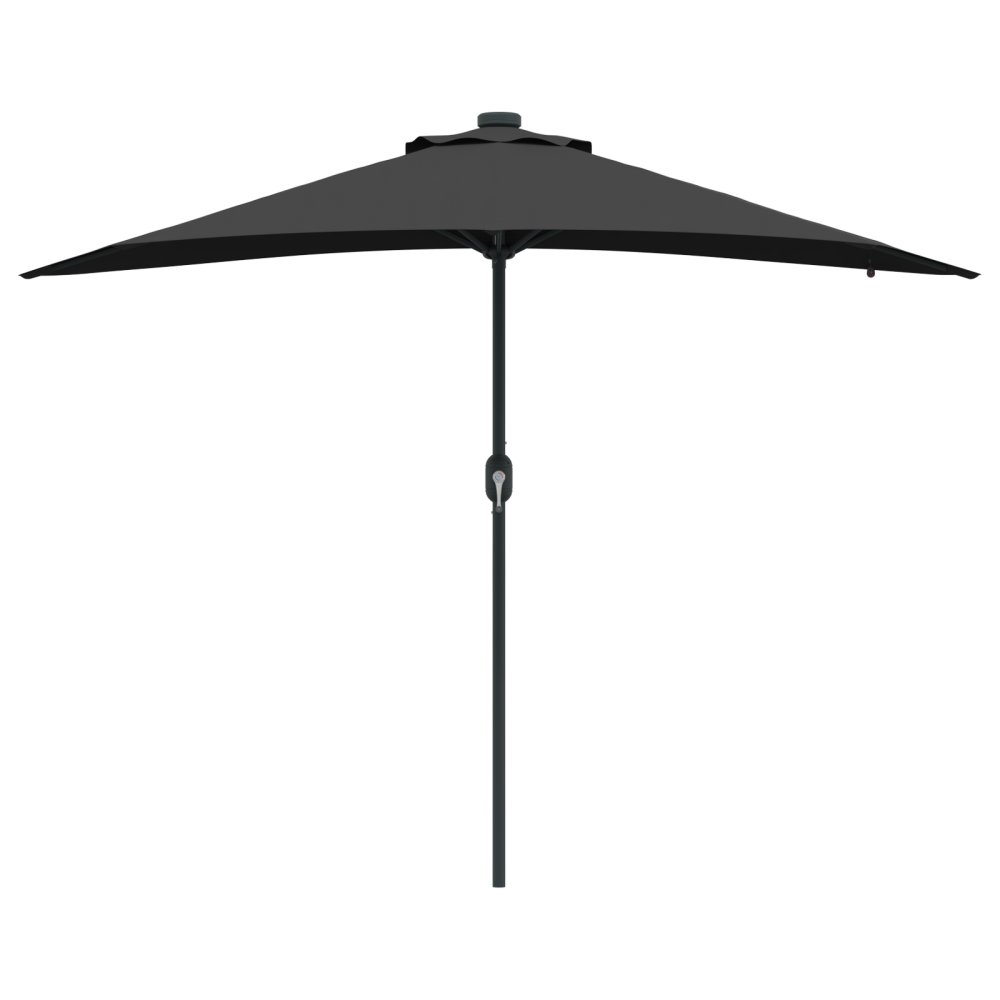 Produktbild för Trädgårdsparasol Svart 294 x 150 x 223 cm Polyester och Stål