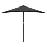 Produktbild för Trädgårdsparasol Svart 294 x 150 x 223 cm Polyester och Stål