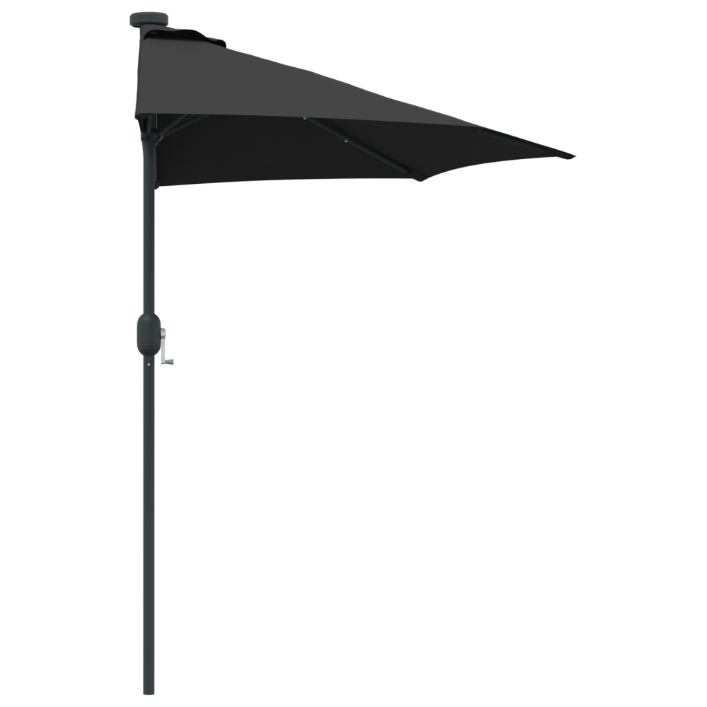Produktbild för Trädgårdsparasol Svart 294 x 150 x 223 cm Polyester och Stål