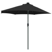Produktbild för Trädgårdsparasol Svart 294 x 150 x 223 cm Polyester och Stål