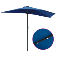 Produktbild för Trädgårdsparasol 294 x 150 x 223 cm Polyester och Stål Azurblå