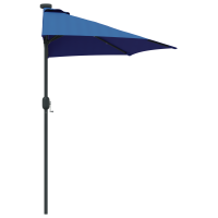 Produktbild för Trädgårdsparasol 294 x 150 x 223 cm Polyester och Stål Azurblå