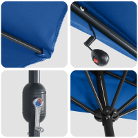 Produktbild för Trädgårdsparasol 294 x 150 x 223 cm Polyester och Stål Azurblå