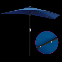 Produktbild för Trädgårdsparasol 294 x 150 x 223 cm Polyester och Stål Azurblå
