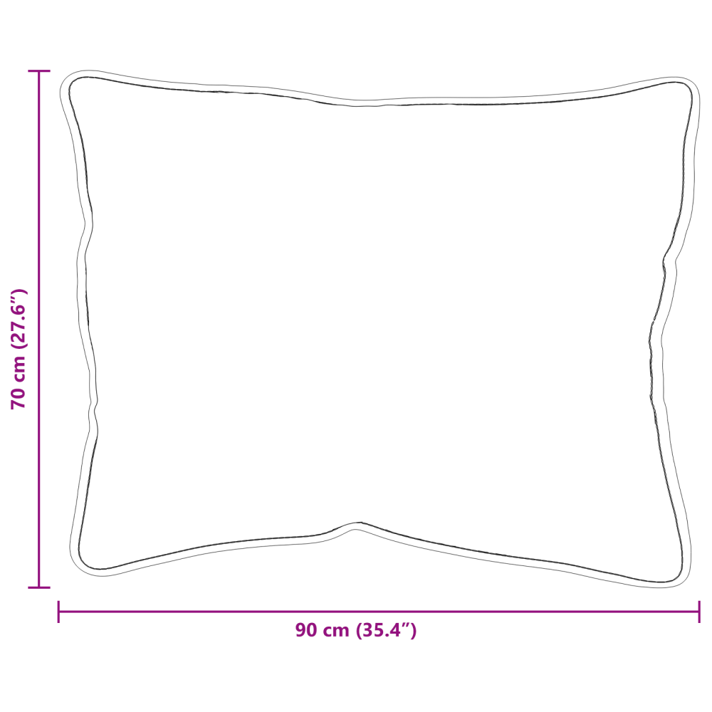 Produktbild för Kudde med kudde 2 pcs Vit 61 x 41 x 20 cm Polyester