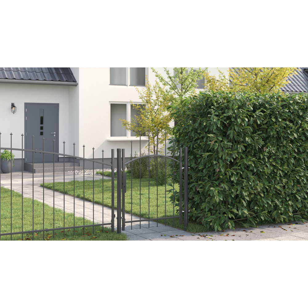 Produktbild för Trädgårdsgrind med lås Woerden Grå 150 x 100 cm Stål