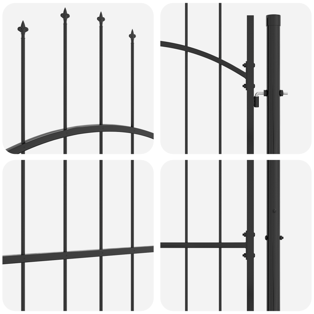 Produktbild för Trädgårdsgrind med lås Woerden Grå 150 x 100 cm Stål
