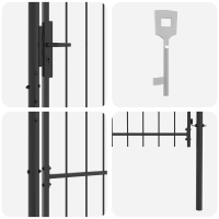 Produktbild för Trädgårdsgrind med lås Woerden Grå 150 x 100 cm Stål