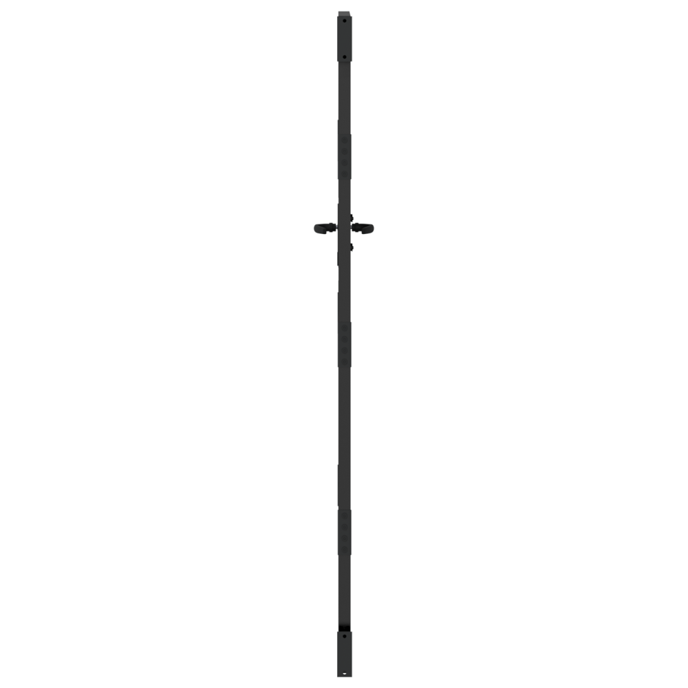 Produktbild för Trädgårdsgrind med lås Svart 110 x 205 cm Pulverlackerat stål