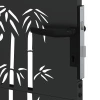 Produktbild för Trädgårdsgrind med lås Svart 110 x 205 cm Pulverlackerat stål