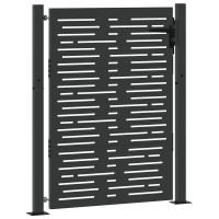Produktbild för Trädgårdsgrind med lås Svart 110 x 155 cm Pulverlackerat stål