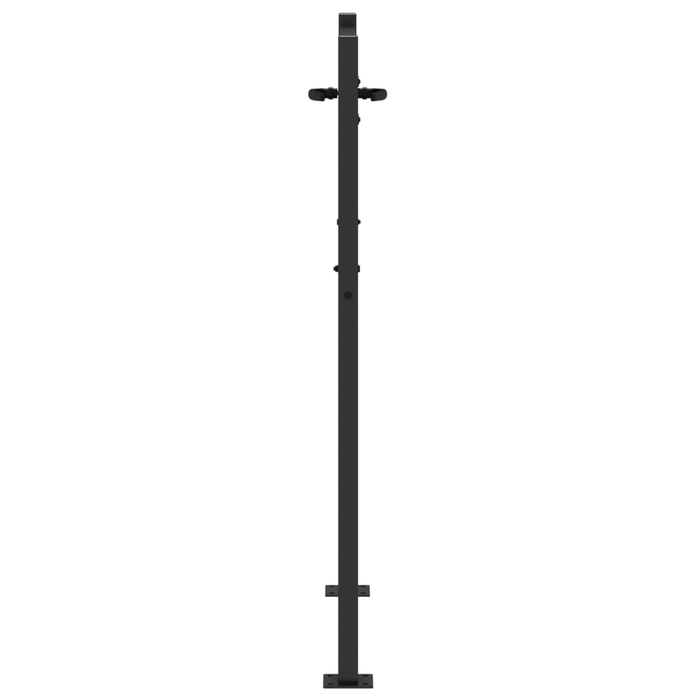 Produktbild för Trädgårdsgrind med lås Svart 110 x 155 cm Pulverlackerat stål