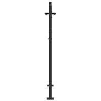 Produktbild för Trädgårdsgrind med lås Svart 110 x 155 cm Pulverlackerat stål