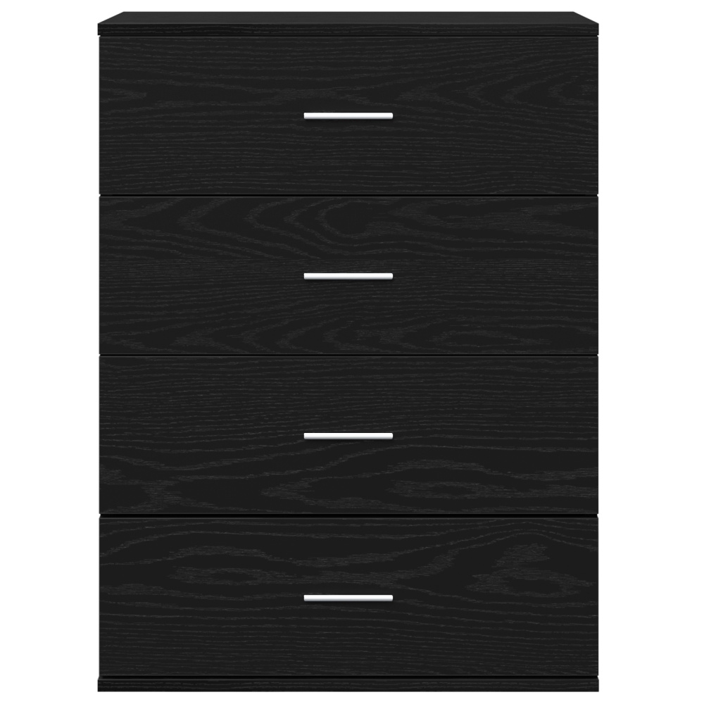 Produktbild för Sideboard med låda Svart Ek 60 x 39 x 80 cm Konstruerat trä