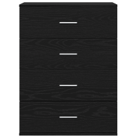 Produktbild för Sideboard med låda Svart Ek 60 x 39 x 80 cm Konstruerat trä
