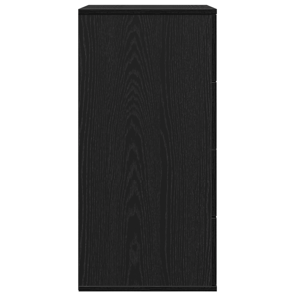 Produktbild för Sideboard med låda Svart Ek 60 x 39 x 80 cm Konstruerat trä