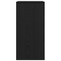 Produktbild för Sideboard med låda Svart Ek 60 x 39 x 80 cm Konstruerat trä