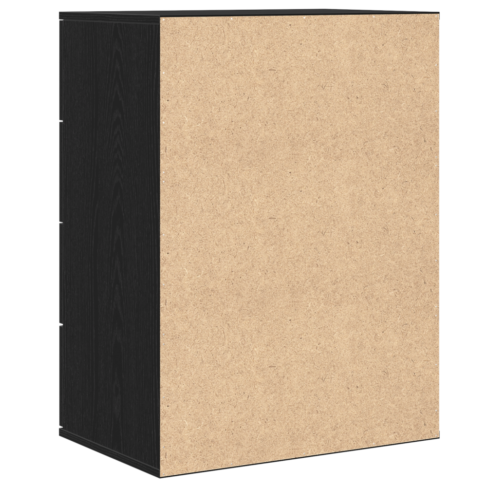 Produktbild för Sideboard med låda Svart Ek 60 x 39 x 80 cm Konstruerat trä