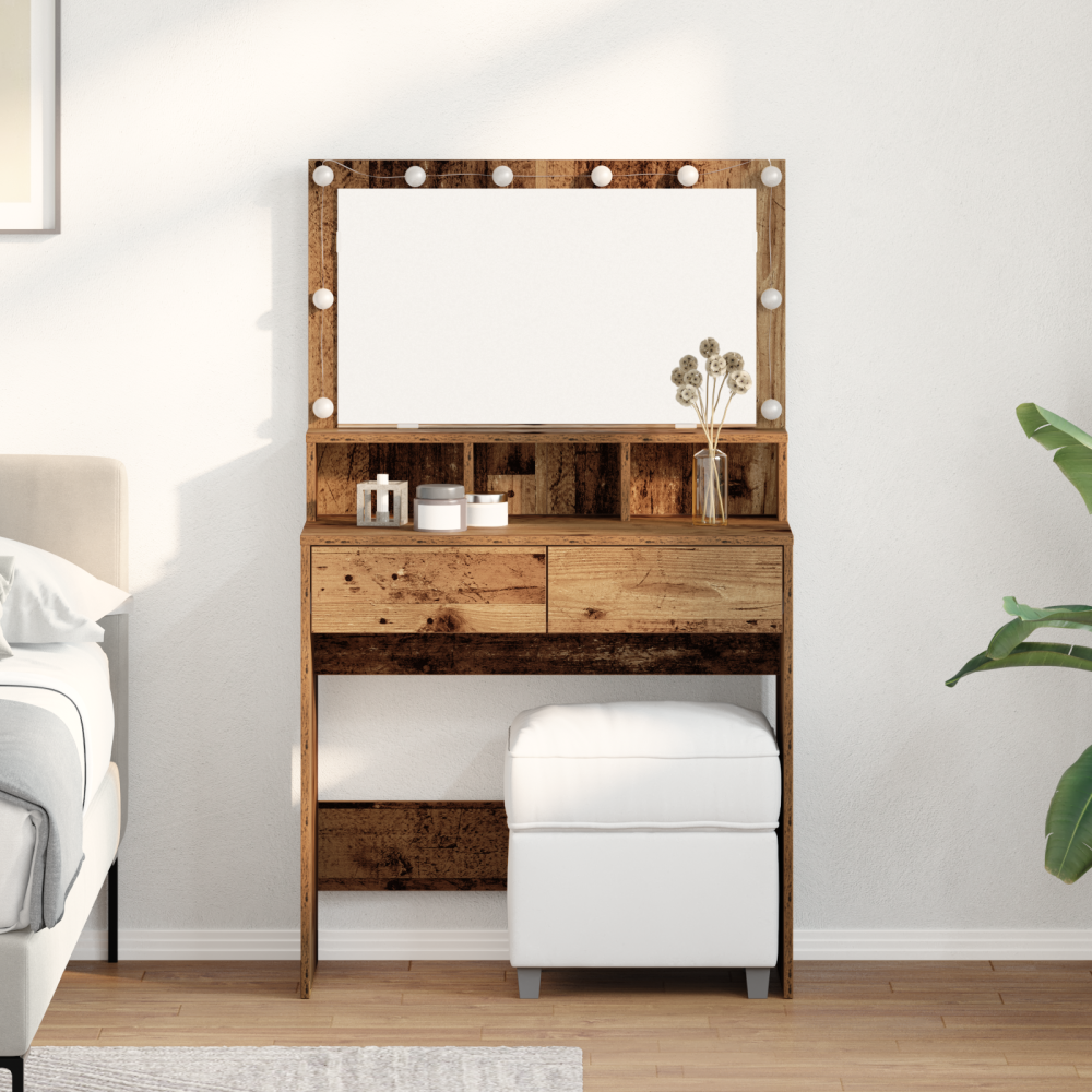 Produktbild för Smyckebord Gammalt trä 80 x 41 x 134,5 cm Konstruerat trä