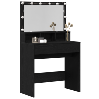 Produktbild för Smyckebord med låda Svart Ek 80 x 41 x 134,5 cm Konstruerat trä