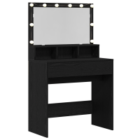 Produktbild för Smyckebord med låda Svart Ek 80 x 41 x 134,5 cm Konstruerat trä