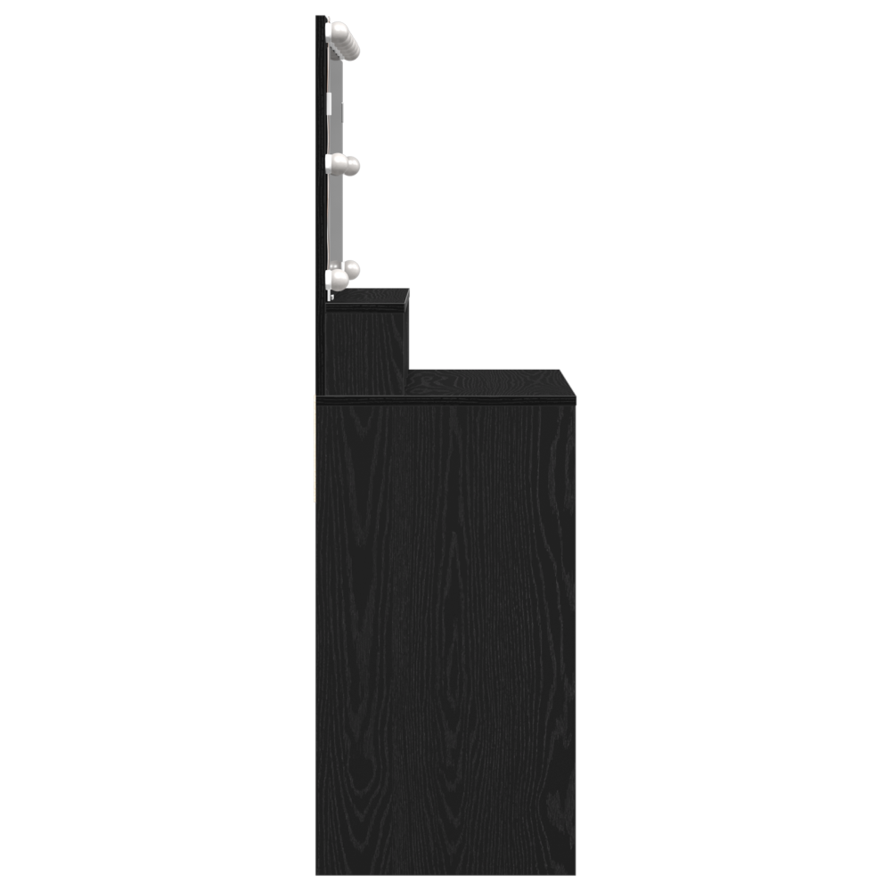 Produktbild för Smyckebord med låda Svart Ek 80 x 41 x 134,5 cm Konstruerat trä