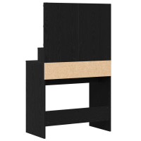 Produktbild för Smyckebord med låda Svart Ek 80 x 41 x 134,5 cm Konstruerat trä