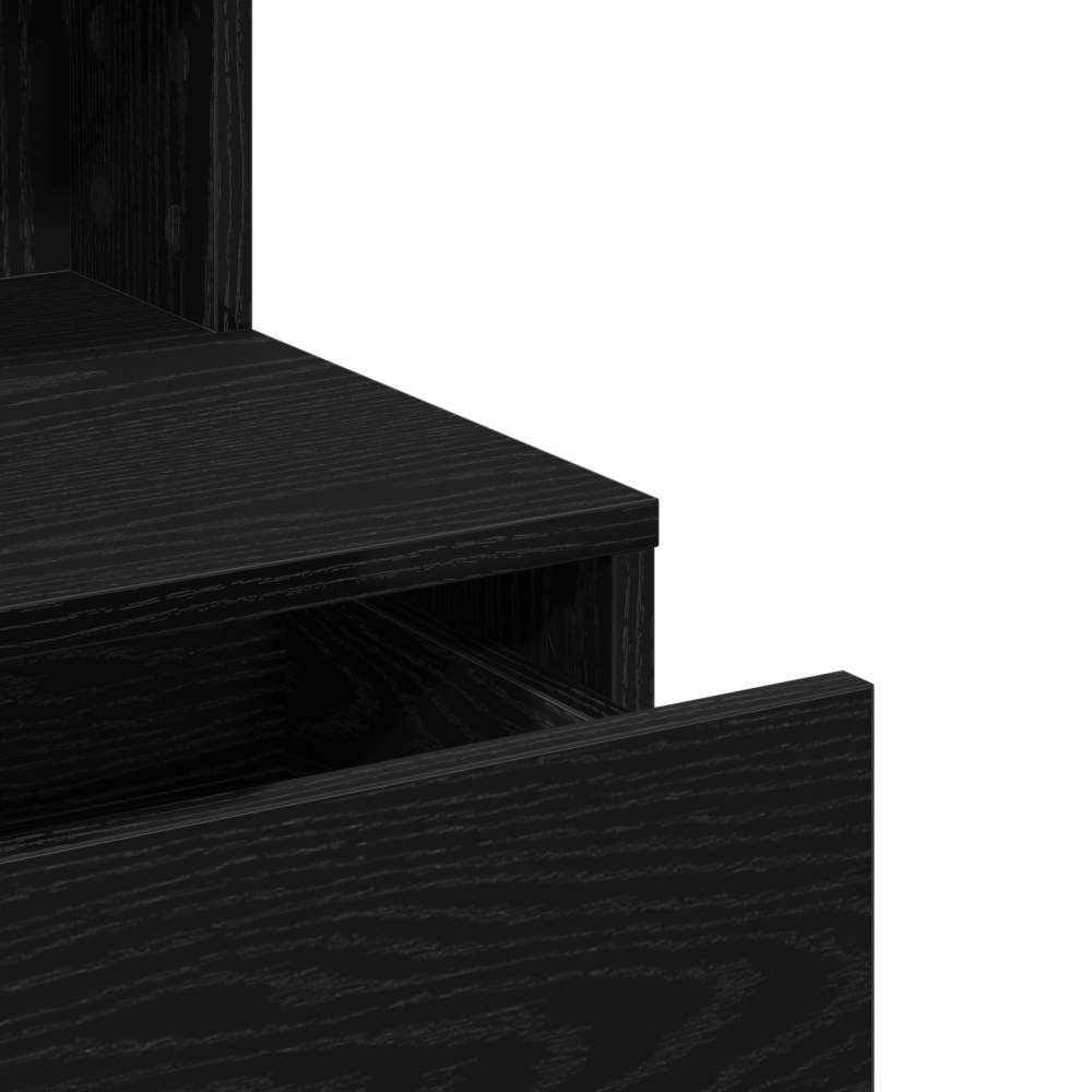Produktbild för Smyckebord med låda Svart Ek 80 x 41 x 134,5 cm Konstruerat trä